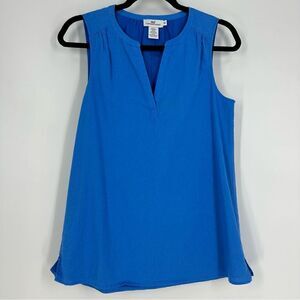 VINEYARD VINES Azure Blue Sleeveless Tank Linen Blend Top Sz XS